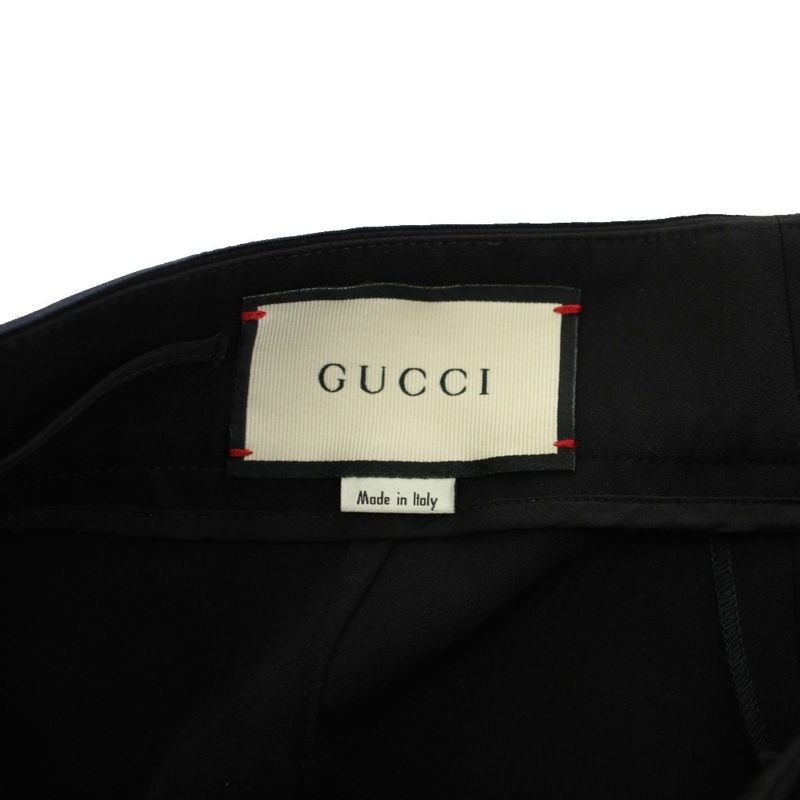 Gucci Skinny Pants Sherry Line Ribbon Black KH