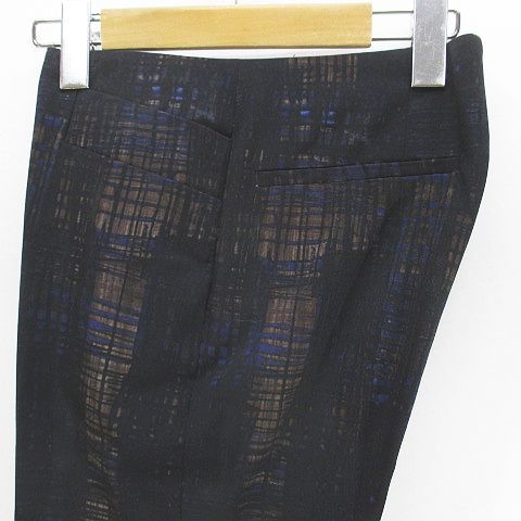 Prada Plaid Ankle Length Tapered Pants Zip Fly Black