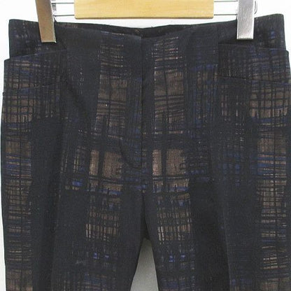 Prada Plaid Ankle Length Tapered Pants Zip Fly Black