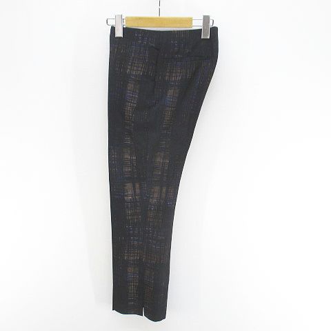 Prada Plaid Ankle Length Tapered Pants Zip Fly Black
