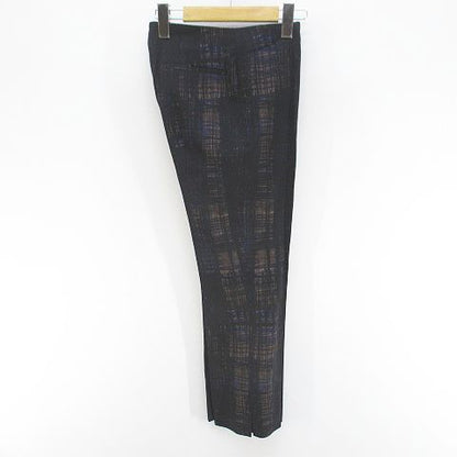Prada Plaid Ankle Length Tapered Pants Zip Fly Black