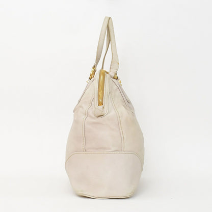 Miu Miu Vintage Handbag Beige Brown Leather Gold — view 4