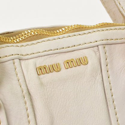 Miu Miu Vintage Handbag Beige Brown Leather Gold — view 5