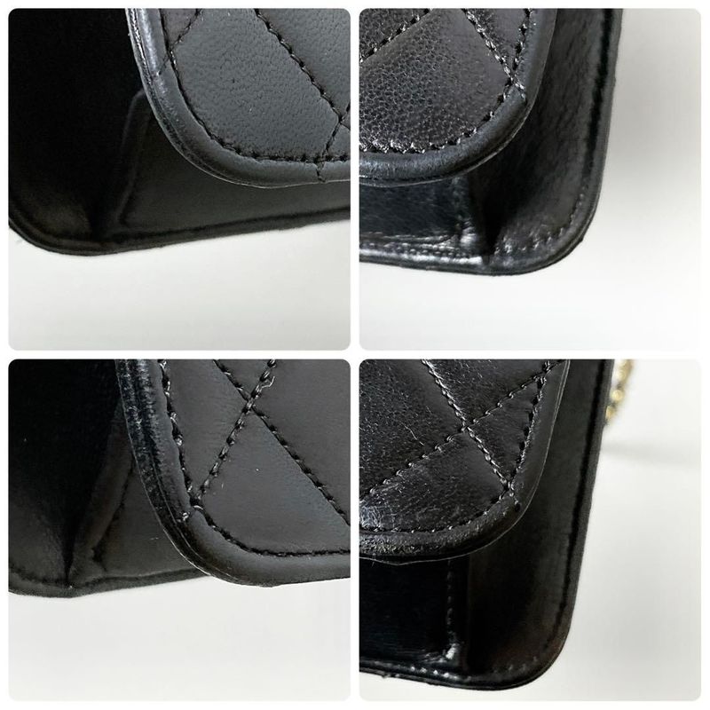 Chanel Quilted Chain Shoulder Bag Lambskin Black