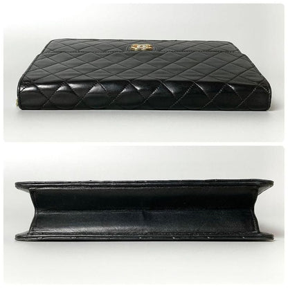 Chanel Quilted Chain Shoulder Bag Lambskin Black