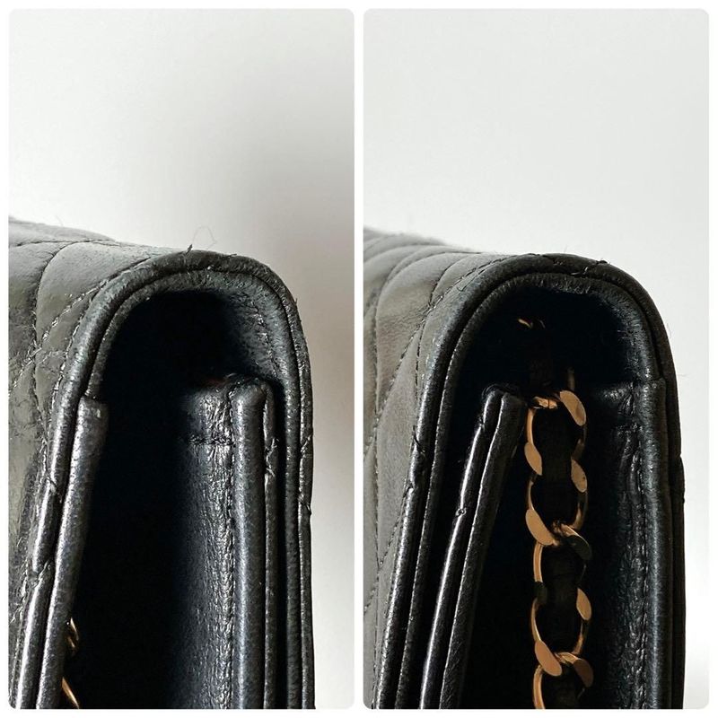 Chanel Quilted Chain Shoulder Bag Lambskin Black