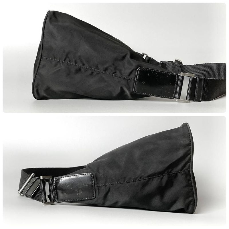 Prada Nylon Shoulder Bag Triangle Logo Black