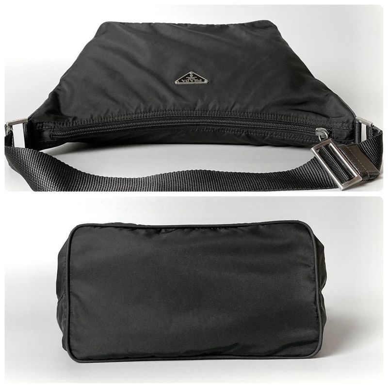 Prada Nylon Shoulder Bag Triangle Logo Black