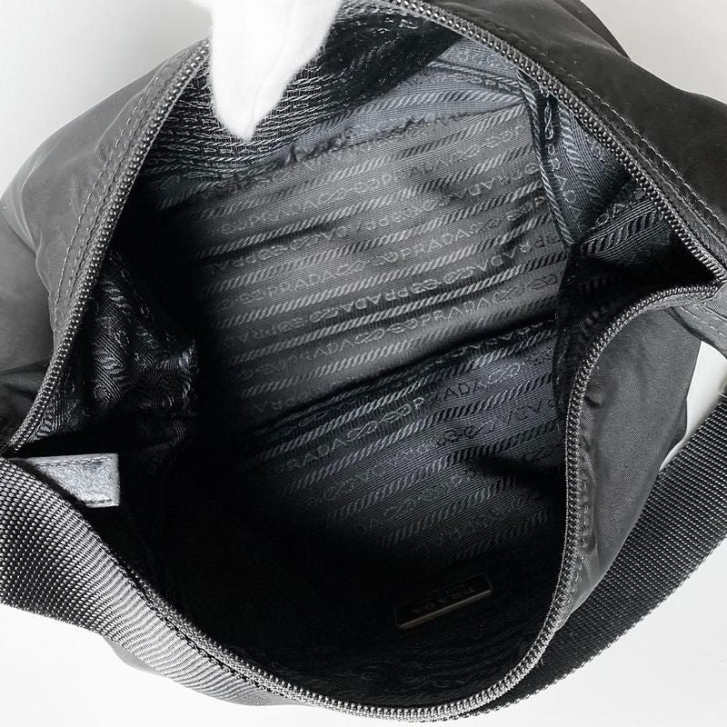 Prada Nylon Shoulder Bag Triangle Logo Black