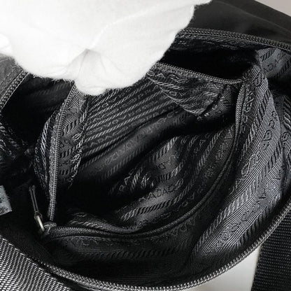 Prada Nylon Shoulder Bag Triangle Logo Black