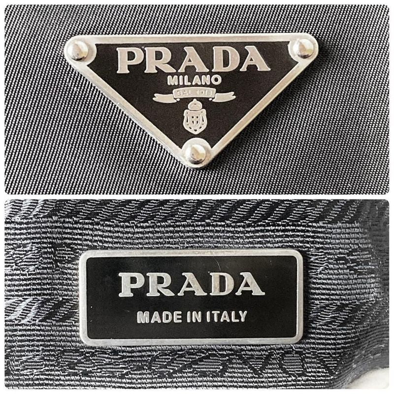Prada Nylon Shoulder Bag Triangle Logo Black