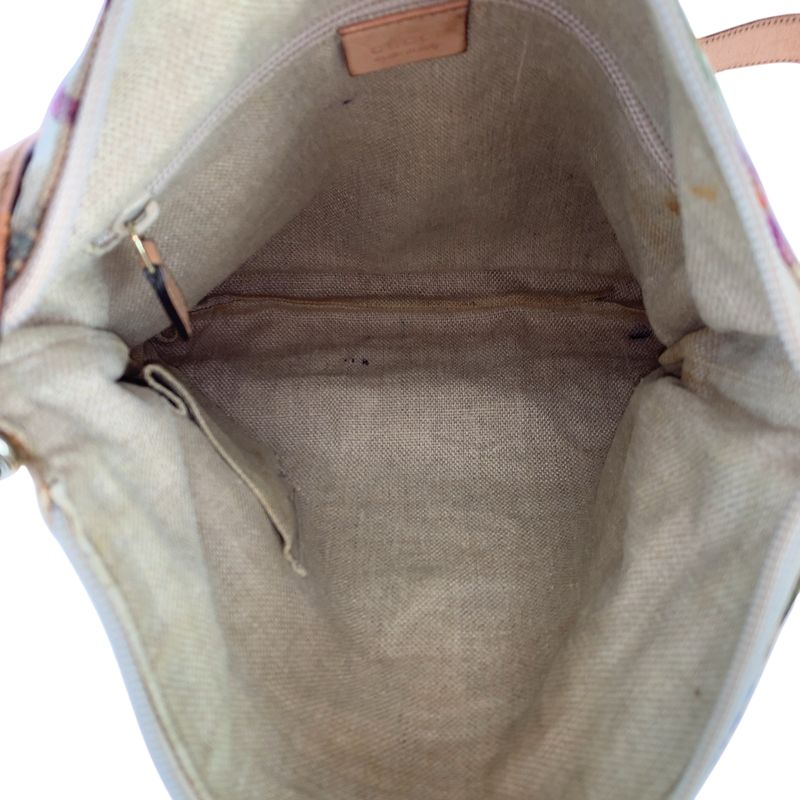 Gucci Flora Multicolor Gold Canvas Leather Shoulder Bag