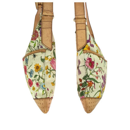 Gucci Flora Multicolor Gold Canvas Leather Shoulder Bag