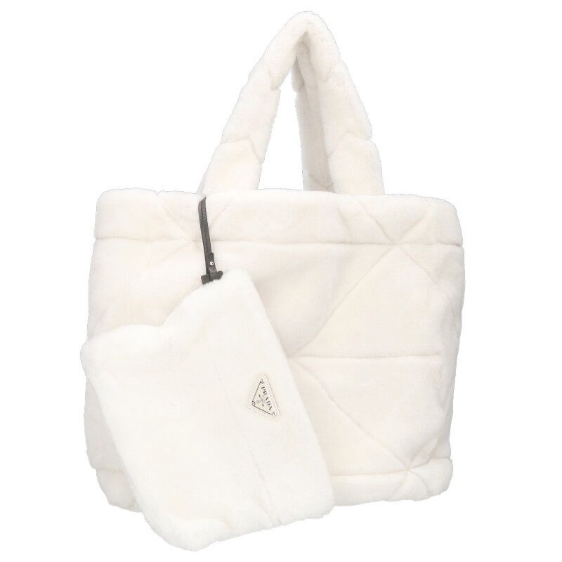 Prada Triangle Logo Tote with Pouch
