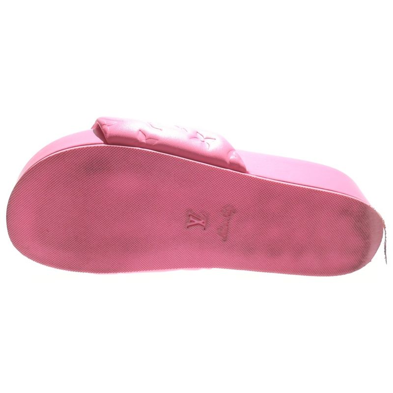 Louis Vuitton Revival Line Monogram Lambskin Leather Platform Slide Sandals Pink