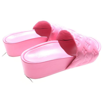 Louis Vuitton Revival Line Monogram Lambskin Leather Platform Slide Sandals Pink