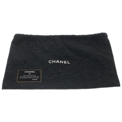 Chanel Quilted 25 Chain Shoulder Bag Black Caviar Leather Silver