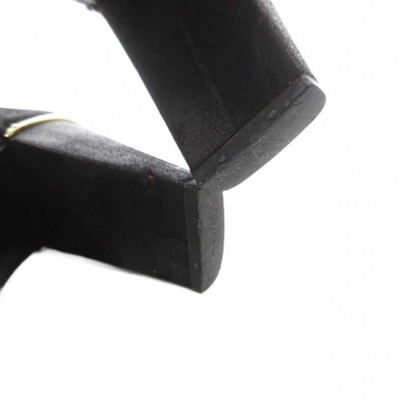 Louis Vuitton Mule High Heel Sandals Leather Square Toe 38 Black