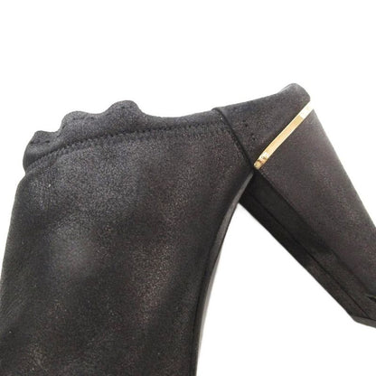 Louis Vuitton Mule High Heel Sandals Leather Square Toe 38 Black