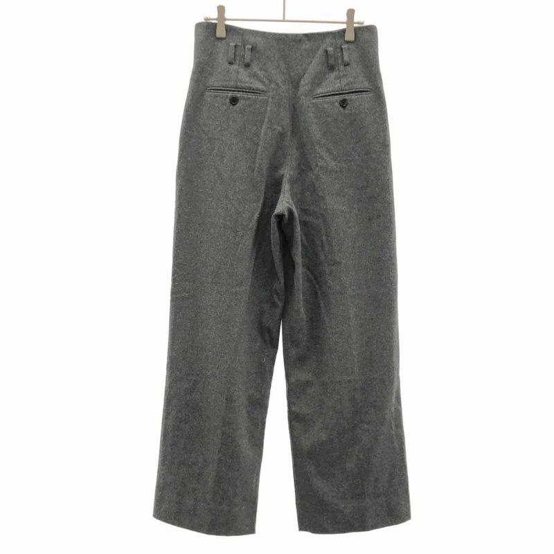 Celine Wool Flannel Tuck Pants Gray 36