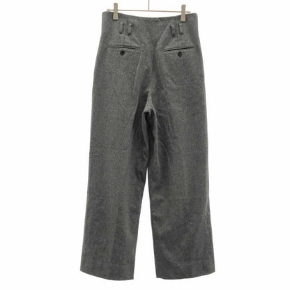 Celine Wool Flannel Tuck Pants Gray 36