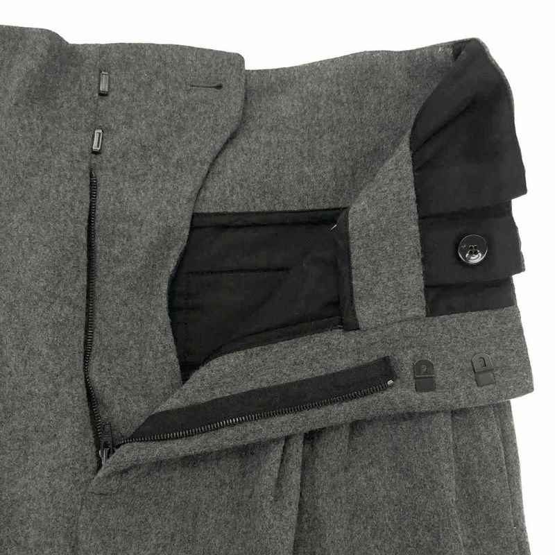 Celine Wool Flannel Tuck Pants Gray 36
