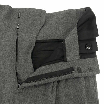 Celine Wool Flannel Tuck Pants Gray 36