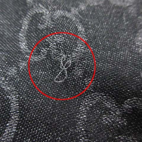 Gucci GG Pattern Wool Silk Large Shawl Gray Black