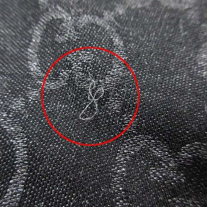 Gucci GG Pattern Wool Silk Large Shawl Gray Black