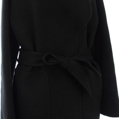 Hermes Cashmere Double Face Coat Middle Length 36 Black KH