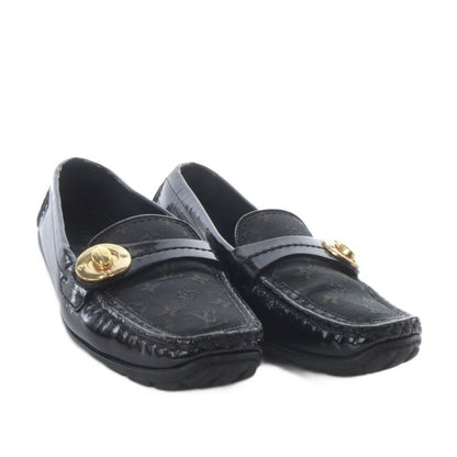 Louis Vuitton Monogram Driving Shoes Lofa Slip on Canvas Enamel Leather 36