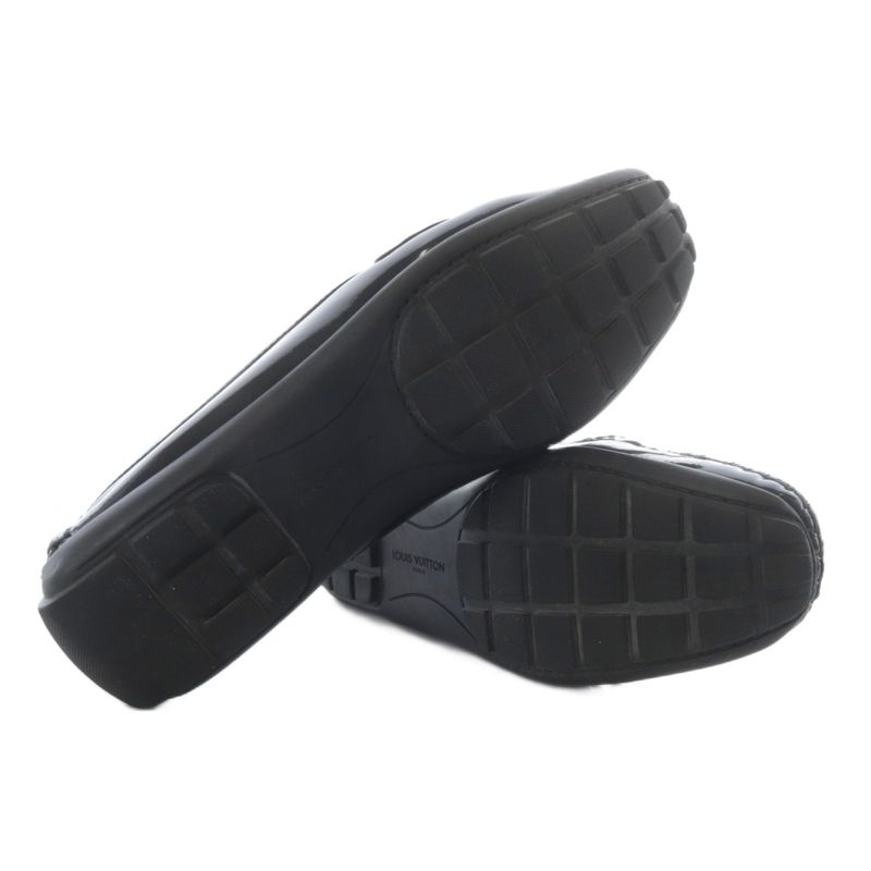 Louis Vuitton Monogram Driving Shoes Lofa Slip on Canvas Enamel Leather 36