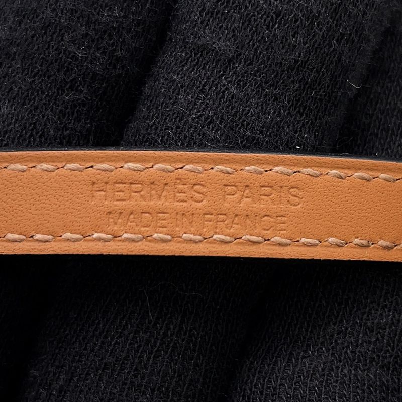 Hermes Bracelet Croisier Double Tour Black Silver Swift T3