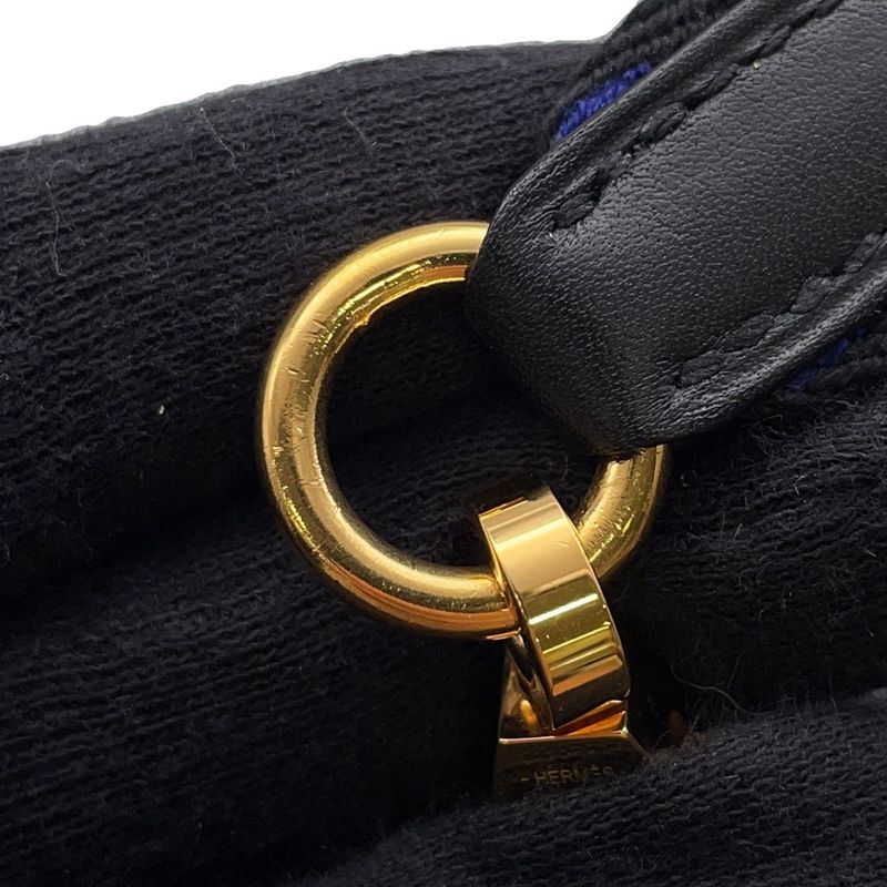 Hermes Shoulder Strap Flipper Ball Bandouliere Sangles Blue Brown Gold