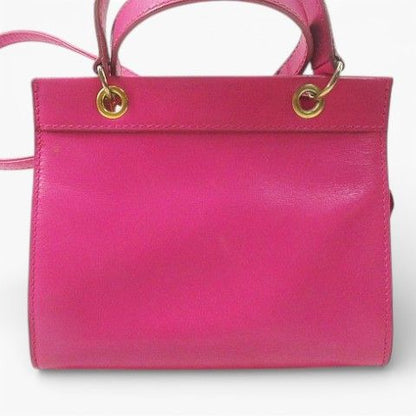 Celine Mini Shoulder Bag Crossbody Gold Pink Leather