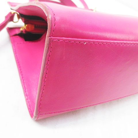 Celine Mini Shoulder Bag Crossbody Gold Pink Leather