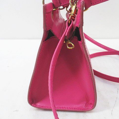 Celine Mini Shoulder Bag Crossbody Gold Pink Leather