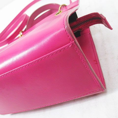 Celine Mini Shoulder Bag Crossbody Gold Pink Leather