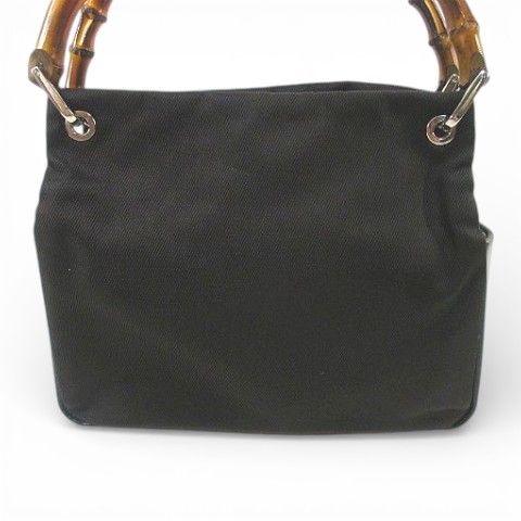 Gucci 000 Bamboo Tote Brown Canvas Leather