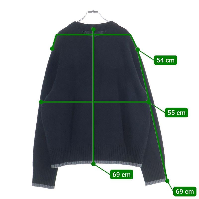 Dior Atelier Virgin Wool Crew Neck Knit Sweater Logo