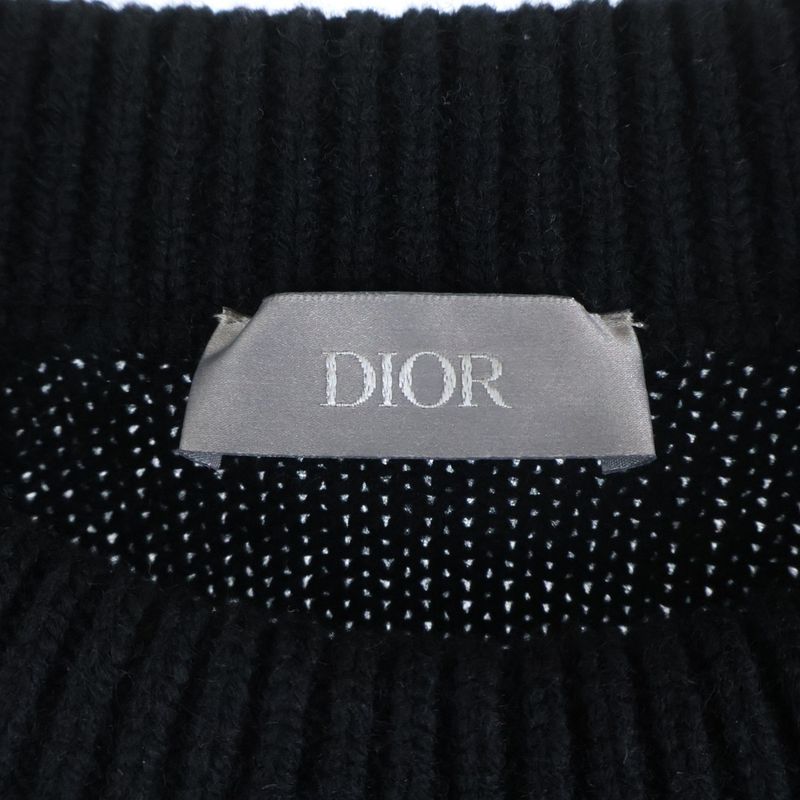 Dior Atelier Virgin Wool Crew Neck Knit Sweater Logo