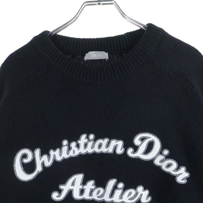 Dior Atelier Virgin Wool Crew Neck Knit Sweater Logo