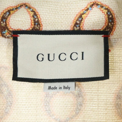 Gucci Ethnic Allover Pattern Silk Long Sleeve Shirt Multi Zadae