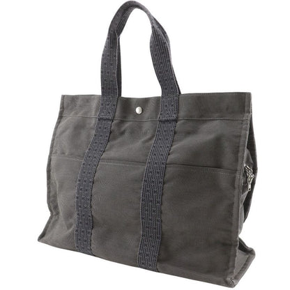 Hermes Her Line GM Nylon Canvas Gray Tote
