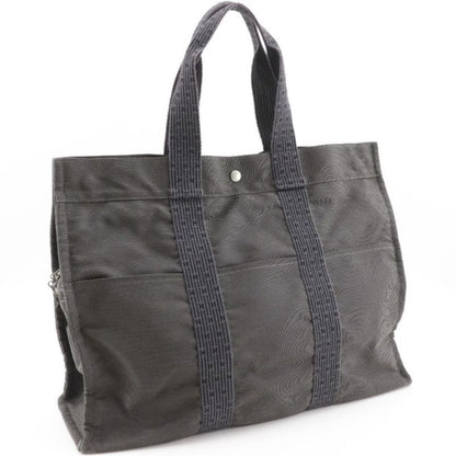 Hermes Her Line GM Nylon Canvas Gray Tote
