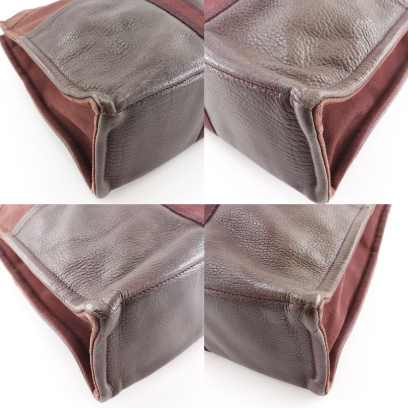 Hermes Sac Fourre Tout MM Half Leather Cotton Brown