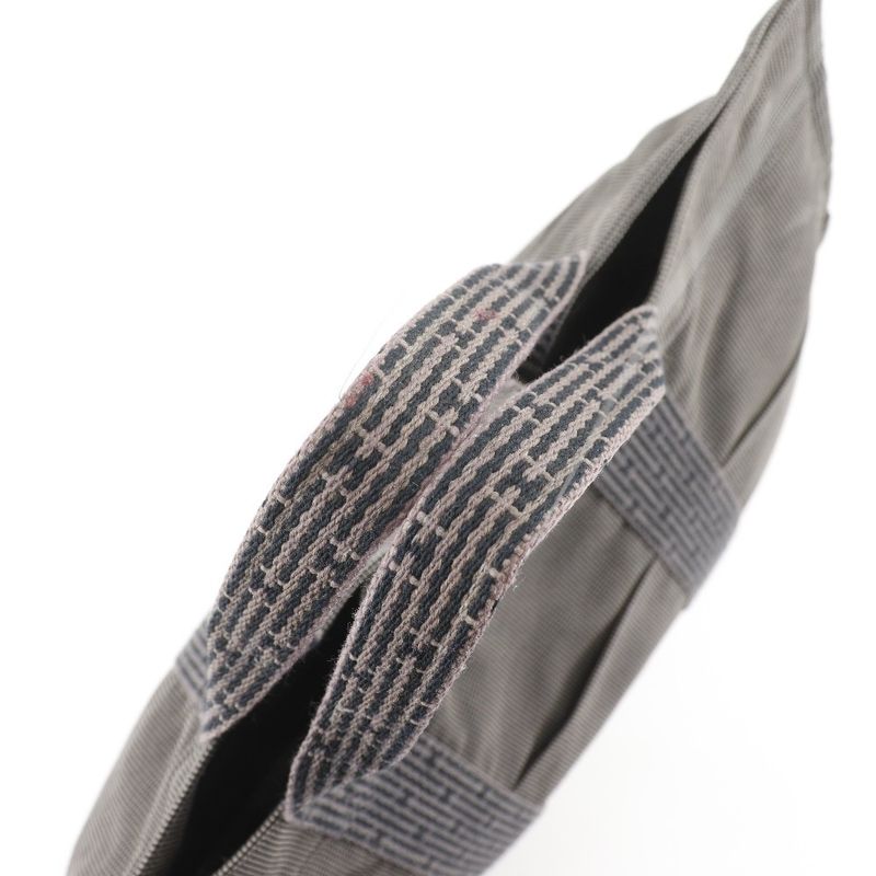 Hermes Her Line MM Tote Nylon Canvas Gray Handbag