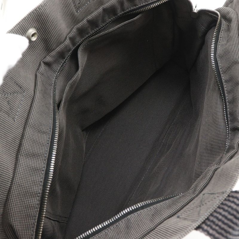 Hermes Her Line MM Tote Nylon Canvas Gray Handbag