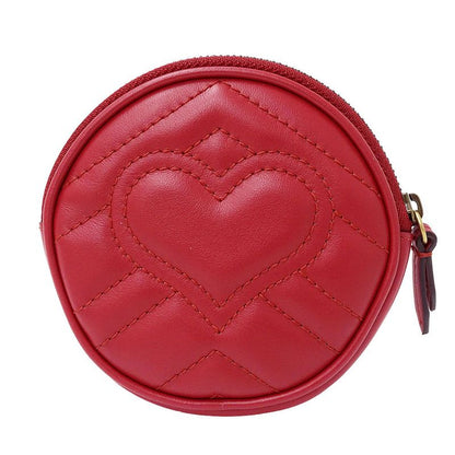Gucci Wallet Coin Case Leather GG Marmont Red Zip Around