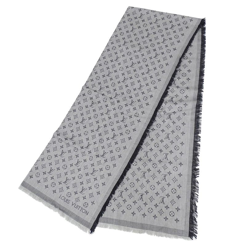 Louis Vuitton Shawl Cotton Shawl Monogram Essential Gray
